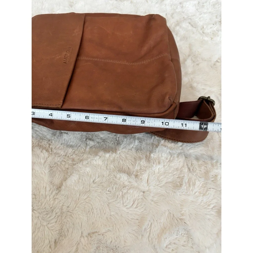 AMERICAN LEATHER Liberty Backpack In Brandy Smooth MSRP $228.00 NWT - Picture 10 of 12